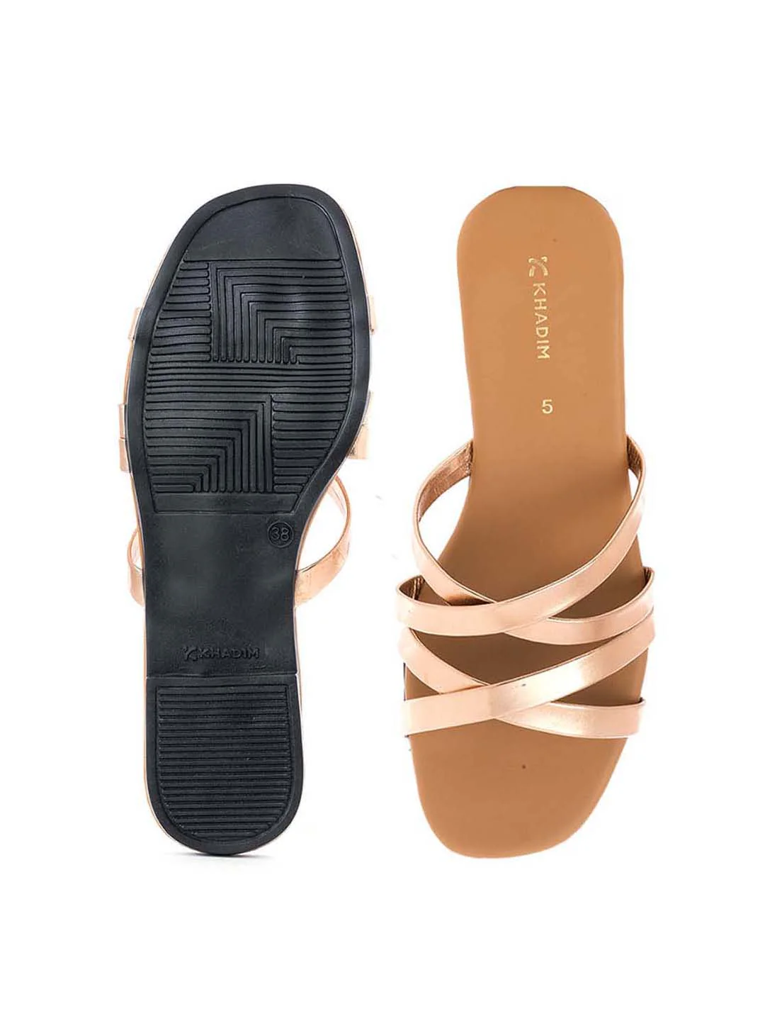 Khadim Flat Slip On Strappy Sandal for Women - Image 11