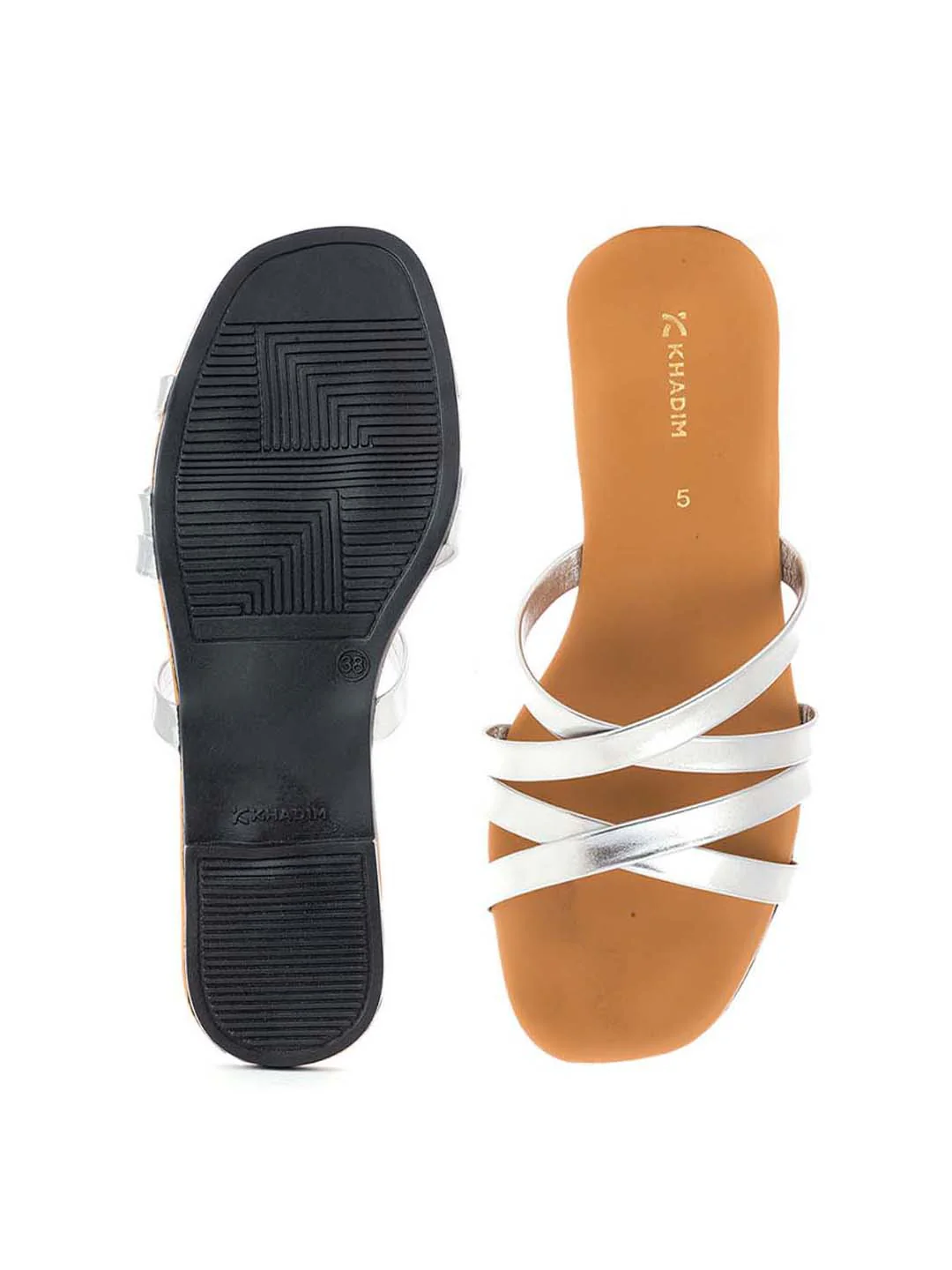 Khadim Flat Slip On Strappy Sandal for Women - Image 5