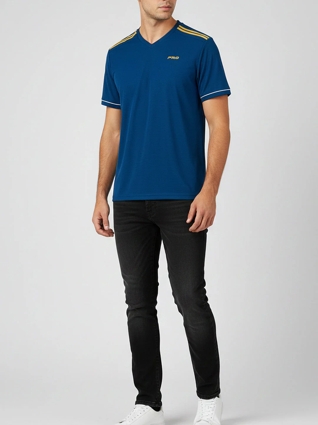 KHADIM Pro Half Sleeves V-Neck T-Shirt for Men - Image 3