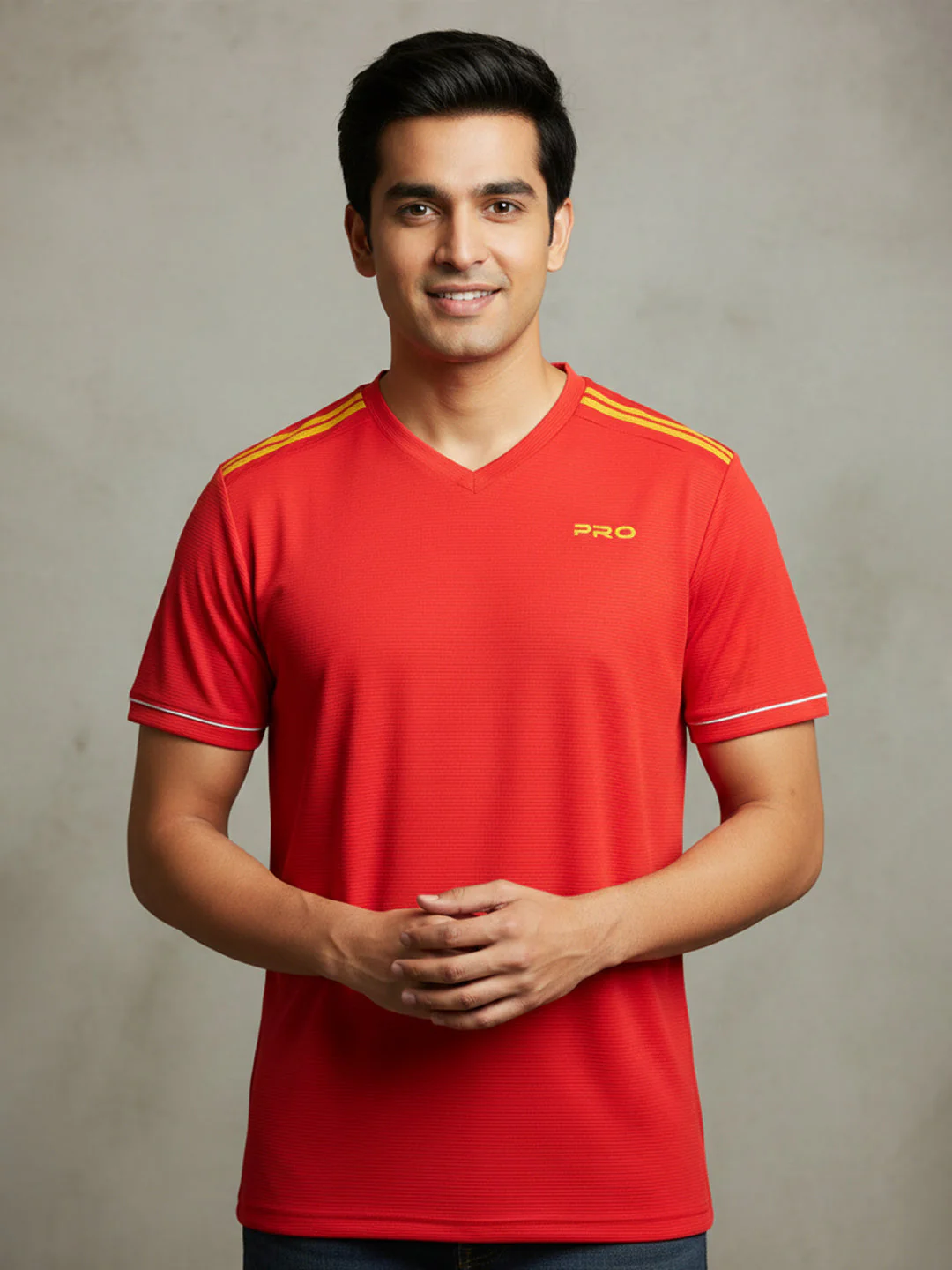 KHADIM Pro Half Sleeves V-Neck T-Shirt for Men - Image 5