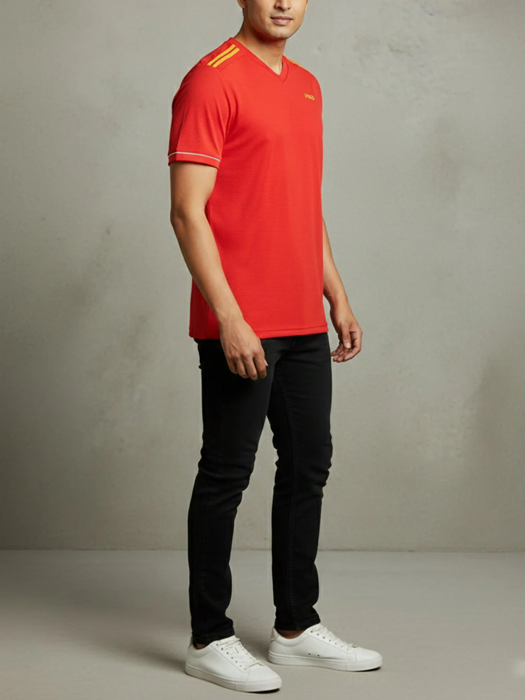 KHADIM Pro Half Sleeves V-Neck T-Shirt for Men - Image 7