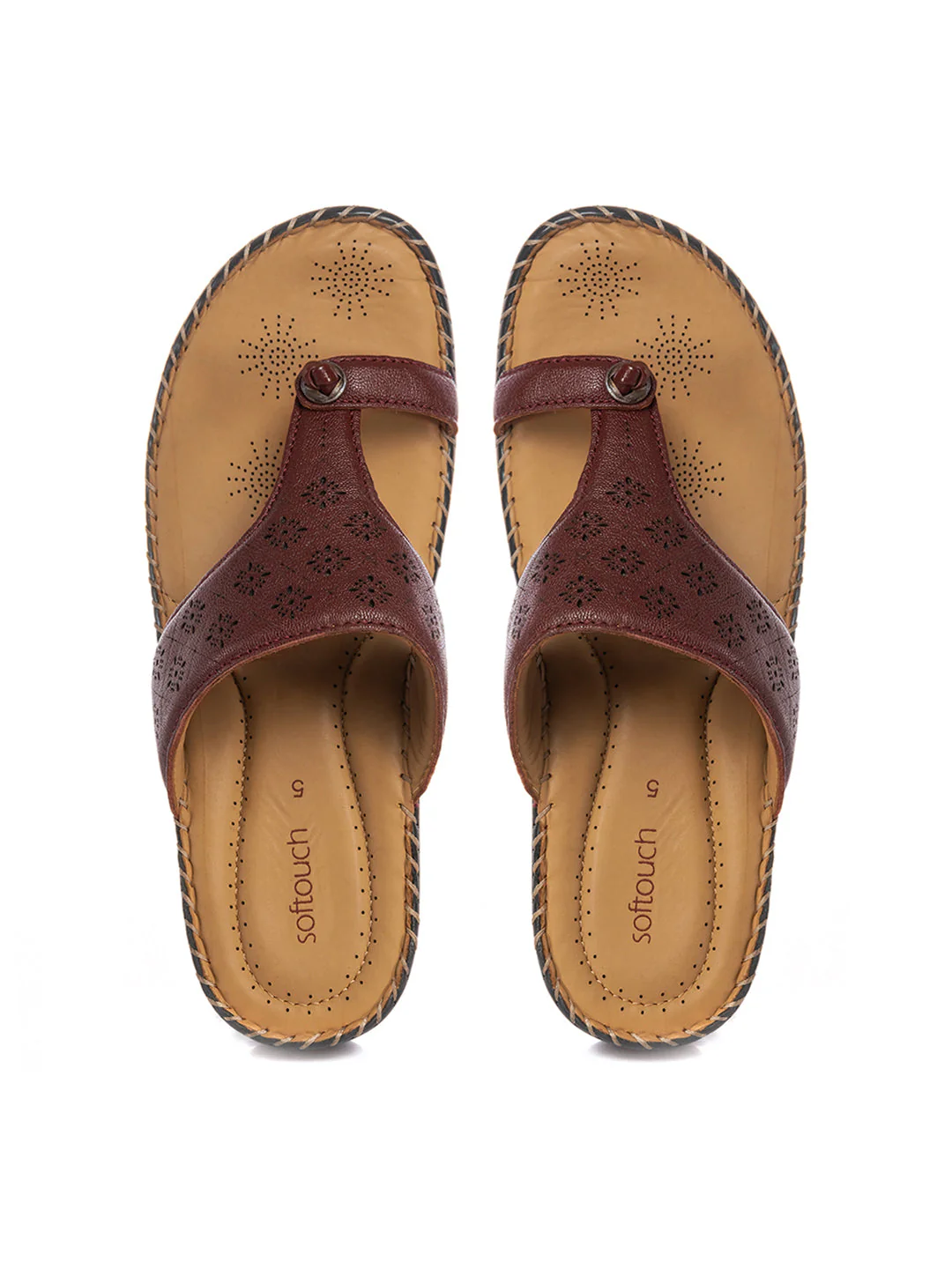 KHADIM Softouch Leather Wedge Heel Slip On Sandal for Women - Image 3