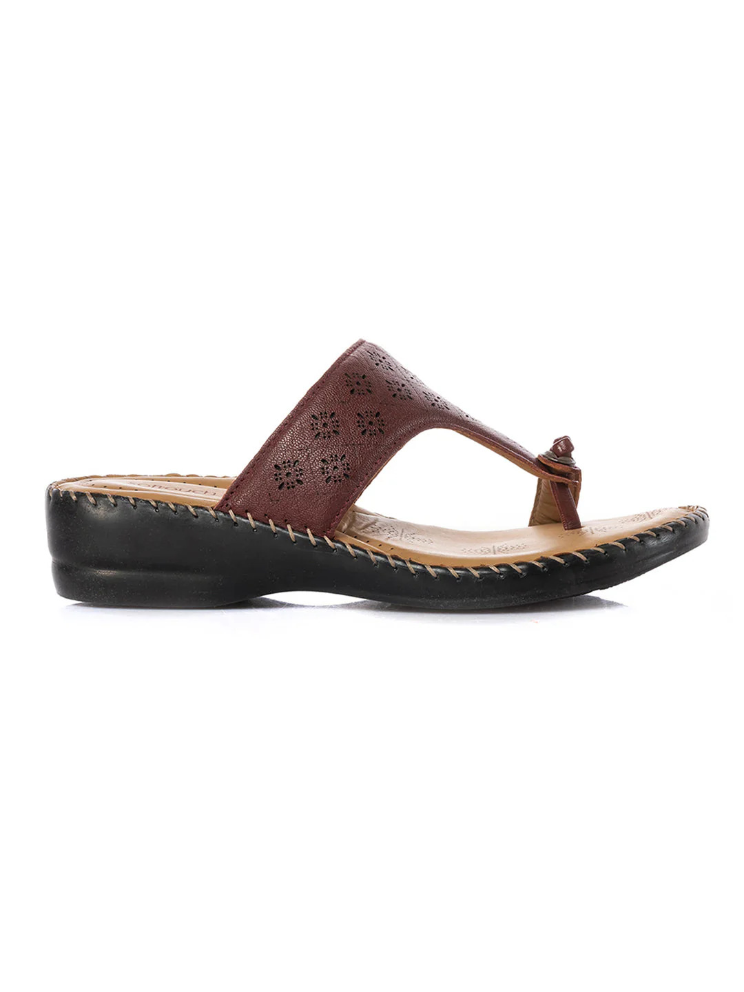 KHADIM Softouch Leather Wedge Heel Slip On Sandal for Women - Image 4