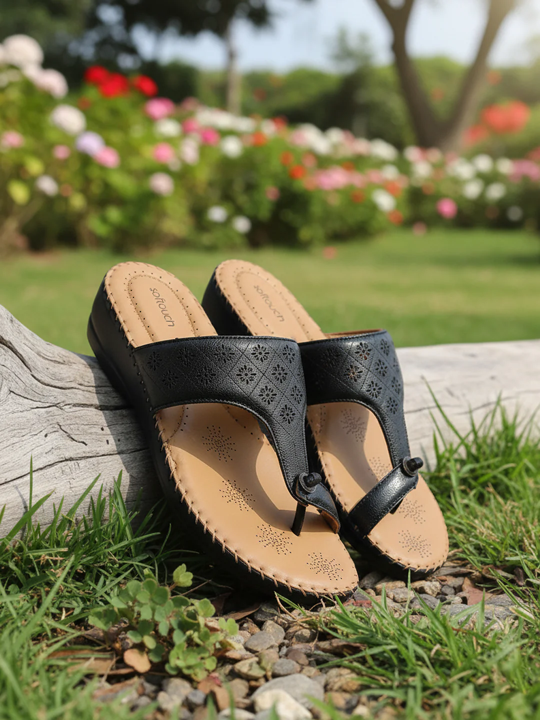 KHADIM Softouch Leather Wedge Heel Slip On Sandal for Women - Image 8