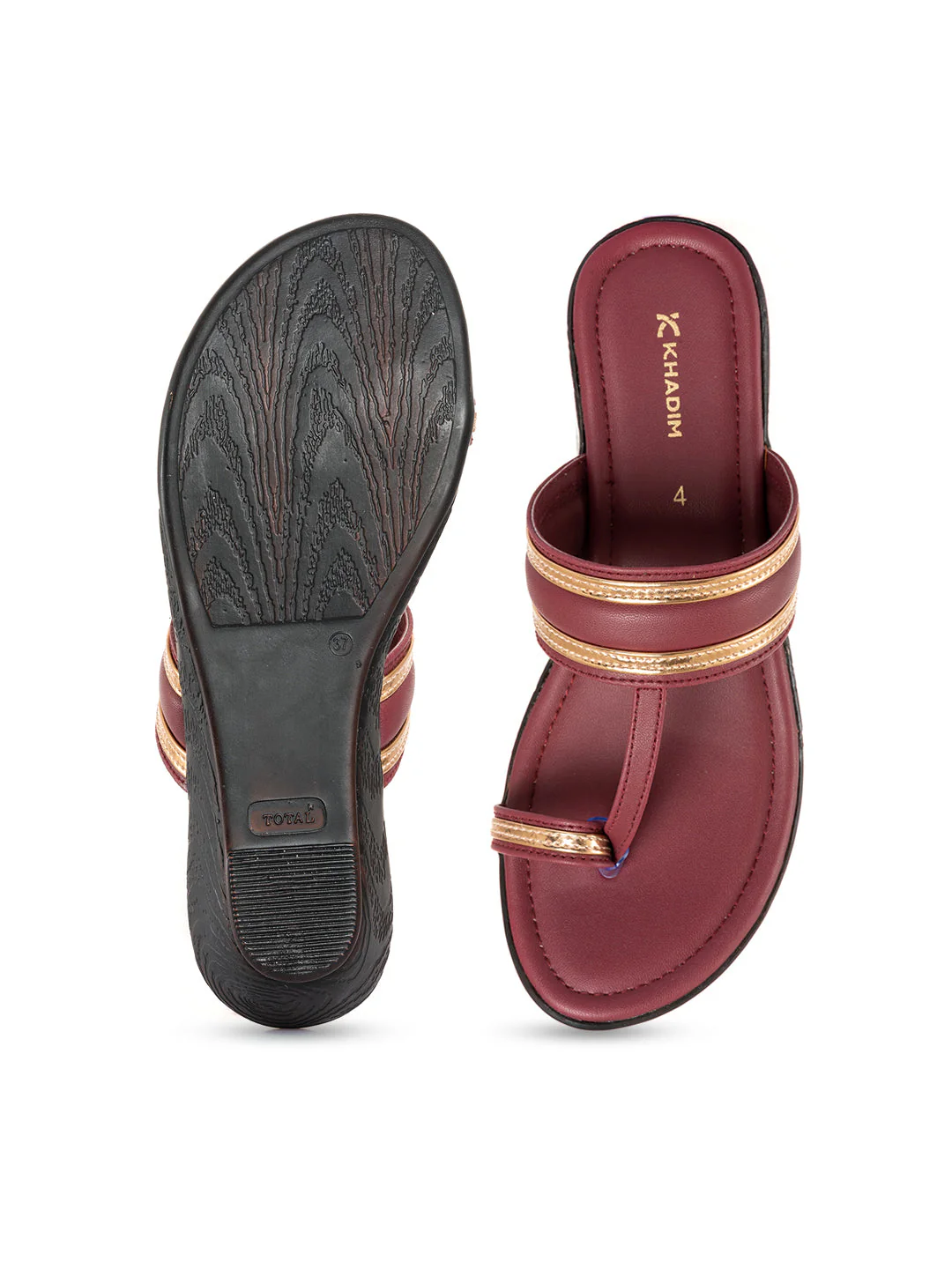 Khadim Wedge Heel Kolhapuri Slip On Sandal for Women - Image 11